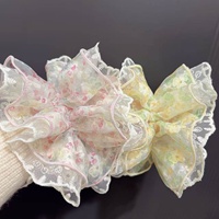 Chouchou floral frais fait main, haute élasticité, style haut de gamme pour femme, pour queue de cheval basse, accessoires pour chignon, coiffure quotidienne