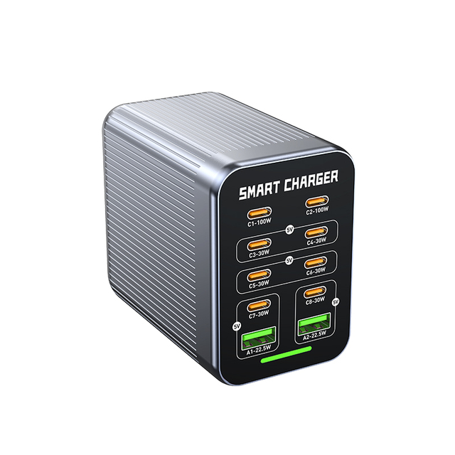 Multi-Port 200W GaN Desktop Super Fast Charger with 10 Ports 100W Smart QC3.0 & PD3.0 for Laptop/Tablet/Phone (Fireproof)