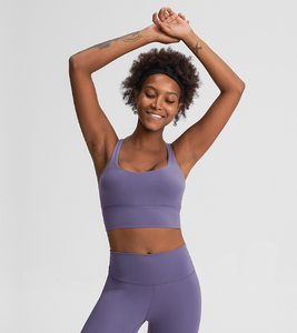 Nuevo diseño de alto impacto de nylon entrenamiento gimnasio activewear tops sujetador podría conjunto de matemáticas - Product Image 3