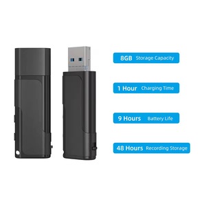เครื่องบันทึกเสียงดิจิตอล SK-002 พร้อมแฟลชไดรฟ์ USB ความจุ 8GB ใช้งานได้นาน 9 ชั่วโมง - Product Image 1