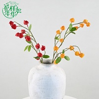 Bunga Sutra Buah Lentera Kecil 65cm 17 Tangkai Dekorasi Vas Bunga Pernikahan Centerpiece Rumah Gaya Farmhouse Perlengkapan Bunga Grosir
