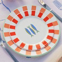 Ventes en gros de plats en émail ronds plats personnalisés de 18 cm, 20 cm, 25 cm, pour la cuisine, la salle à manger, la décoration créative, impression intégrale, service de nourriture