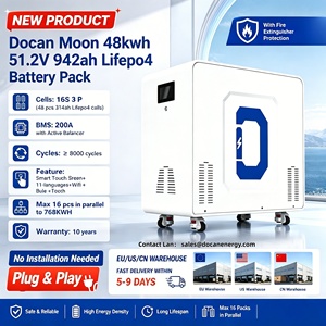 EU Design Solar Storage <b>Battery</b> 48kWh 51.2V 942Ah Low Voltage Pack Home Energy System Smart BMS <b>Backup</b> Power - Product Image 1