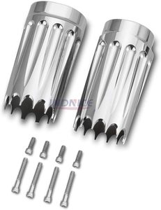 Nouveau couvercle de bottes de fourche avant usiné CHROME CNC pour <span class=keywords><strong>Harley</strong></span> Touring FLHR FLHX FLHT Softail vache cloches FLTR équipement de moto - Product Image 2