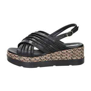 Sandalo con Zeppa Space Moda da Donna Nero 50230-E5, Stile Estivo con Cinturini e Plateau - Product Image 1