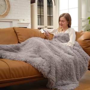 Coperta Elettrica Riscaldante di Alta Qualità in <span class=keywords><strong>Pile</strong></span> PV a Pelo Lungo, Lavabile in Lavatrice - Product Image 3
