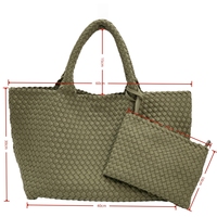 Sac fourre-tout personnalisé en néoprène tissé avec porte-monnaie, sac à bandoulière tissé à la main pour le quotidien, grand sac de travail, de shopping et de voyage pour femmes