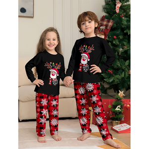 Black Long Sleeve <strong>Couple</strong> Loungewear <strong>Christmas</strong> Cartoon Snowflake Deer Print Family Women'S <strong>Christmas</strong> <strong>Pyjamas</strong> - Product Image 6