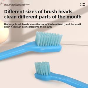 Juego de cepillos de dientes de plástico de dos cabezas para mascotas con cubierta para los dedos Suministros de limpieza para perros y gatos que incluyen pasta de dientes para higiene bucal de mascotas - Product Image 2