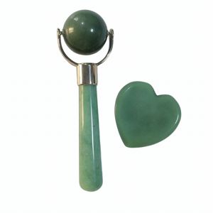 Outils de beauté pour le lifting du visage en aventurine verte naturelle, mini-rouleau de jade et masseur pour les yeux Gua Sha - Product Image 6