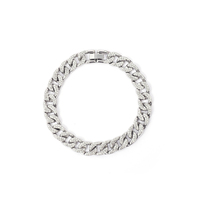 Vente chaude 9mm Glacé Cubain Lien Chaîne Bracelet Deux Rangées de Bling Strass Plaqué Or Alliage pour Cadeau par Vente Chaude
