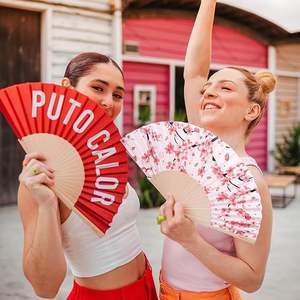 Bsbh 23Cm Effen Kleur Gesneden Opvouwbare Ventilatoren Natuurlijke Ijzeren Houten Handventilator Voor Halloween-Evenementen Groothandel Spaanse Stijl - Product Image 6