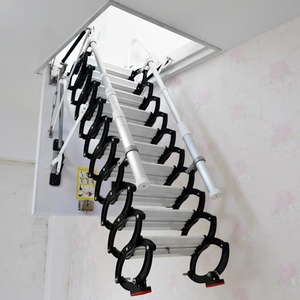 <span class=keywords><strong>Escalier</strong></span> <span class=keywords><strong>escamotable</strong></span> électrique moderne pour grenier, en acier au carbone épaissi, pliable et rétractable - Product Image 3