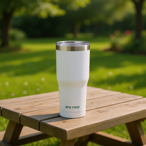 White Stainless Steel Tumbler 20Oz Double Wall Insulated BPA Free Reusable For Cold Drinks Home Office Outdoor Use - Product Image 2