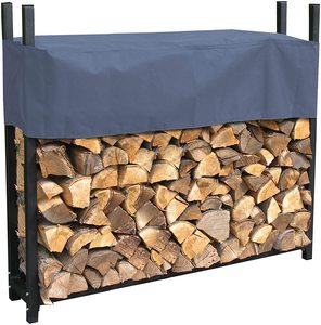 LEMO 120X25X120 cm Support en métal pour bois de chauffage avec housse de protection pour bois de chauffage de jardin Étagère pour cheminée Accessoires 10KG - Product Image 2