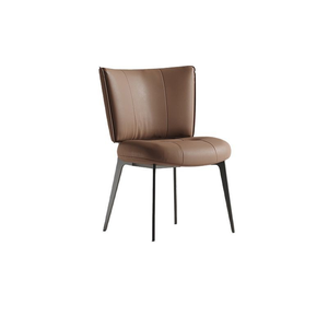 Soft upholstered dining chair Italian minimalist dining chair household diningchair leather backrest chair business meetingchair - Product Image 6