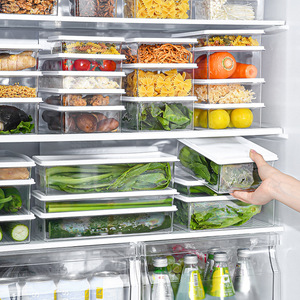 Hộ Gia Đình Hiện Đại Chống Bụi Thực Phẩm Lưu Trữ Bảo Quản Hộp Trong Suốt Stackable PP Nắp Tiêm Nhựa Tủ Lạnh Gói - Product Image 1