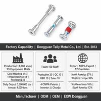 Vis Chicago à tête hexagonale plate mâle-femelle Nylok en acier au carbone M3 M4 M5 M6 M8