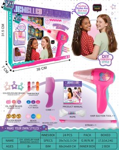 Kit per Acconciature AiJH per Bambini, Set per Creare Trecce Fai-da-Te con Perline Colorate, Strumenti e Accessori per lo Styling dei Capelli - Product Image 5
