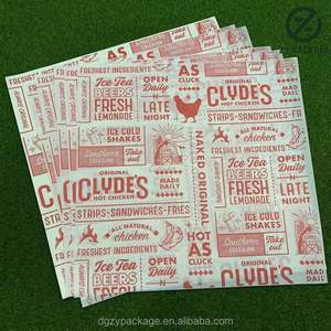 Emballage personnalisé pour hamburgers, papier d'emballage pour sandwichs, emballage alimentaire, papier de boulangerie, résistant à la graisse - Product Image 1