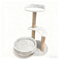 Nouveau Nid pour Chat Écologique d'Intérieur à 3 Niveaux 71cm, Griffoir de Noël en Corde de Coton Résistant à l'Usure, Égratignoir pour Chat