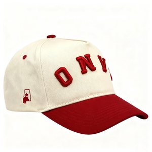 Bán Buôn Tùy Chỉnh Thêu Biểu Tượng Bông Màu Đỏ Hai Giai điệu 5 Tấm Mũ Bóng Chày Unisex Có Thể Điều Chỉnh Thể Thao Ngoài Trời Mũ - Product Image 2