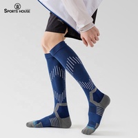 Chaussettes de compression pour le football et le soccer pour hommes, antidérapantes, longues, au-dessus du genou, technique sans couture pour les sports de plein air et la salle de sport