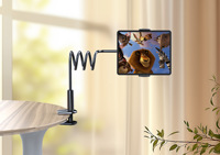 Support universel flexible pour tablette et téléphone, compatible iPad, avec pince longue, support paresseux, flexible et pliable, en métal épaissi et ABS, personnalisable