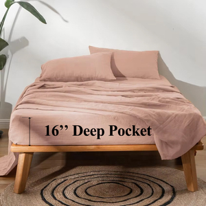 Parure de draps 100 % <span class=keywords><strong>lin</strong></span> lavé – Taille Queen – Draps de lit en <span class=keywords><strong>lin</strong></span> naturel français 4 pièces – Ensemble de literie respirant en <span class=keywords><strong>lin</strong></span> – Vente en gros - Product Image 1