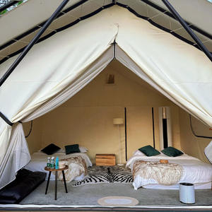 Al Aire Libre de doble capa grande Hexagonal Glamping Safari Hotel Resort tienda de campaña baño impermeable PVC cabina tienda para exposiciones venta - Product Image 3