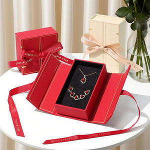 Double door jewelry <b>gift</b> <b>box</b> jewelry rigid <b>box</b> bifold opening jewellery <b>box</b> <b>necklace</b> bracelet <b>gift</b> <b>box</b> luxury jewelry packaging - Product Image 2