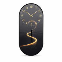 Jam Dinding Kristal Porselen HD Motif Golden Path untuk Dekorasi Rumah (Suplai Grosir)