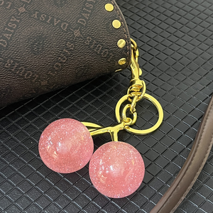Llavero de cereza multicolor brillante más vendido, llavero de resina con forma de fruta, bonito colgante para bolso, llavero - Product Image 6