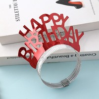 Serre-tête en papier creux à thème anniversaire pour enfants avec texte Joyeux Anniversaire pour accessoires de fête d'anniversaire