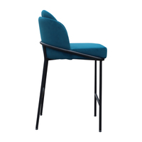 Chaise de salle à manger nordique élégante, tabouret de bar à dossier haut, chaise confortable de luxe, tabouret de bar rembourré en tissu pour la cuisine