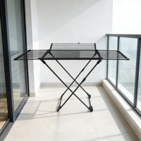 Séchoir à linge pliable et extensible en métal en forme de X, grande taille, pour balcon, intérieur et extérieur