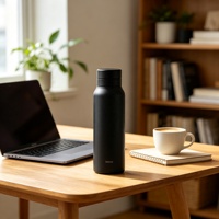 Bouteille d'eau isotherme en acier inoxydable de 500 ml avec couvercle sous vide pour le bureau et les voyages