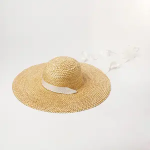 LS031 Summer New fashion handmade wide brim straw hat outdoor beach Sombrero hats Natural straw hat sun proof Tourism