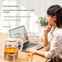 Bouilloire Électrique en Verre Borosilicate Haute Qualité, Portable et Sans Fil, pour la Maison et le Bureau, Multifonctionnelle, Théière