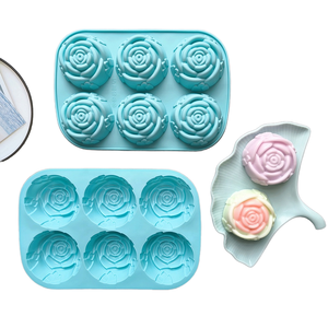 Molde de Silicona para Pastel con Forma de Rosa, 6 Cavidades, Libre de BPA, Fácil de Desmoldar, Apto para Horno - Product Image 1