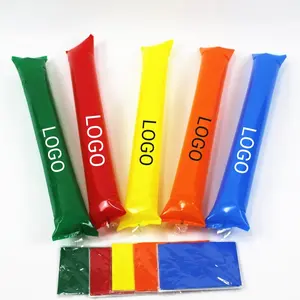 Palos de Bang inflables personalizados, palos de trueno animadores de PE, fabricante de ruido, palo de badajo inflable que agita a mano Bam