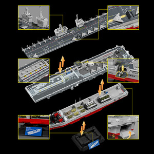 98013 Modelo de Bloques de Construcción del <span class=keywords><strong>Portaaviones</strong></span> Sichuan Tipo 076, Barco de Asalto Anfibio, Juguete, Regalo de Cumpleaños para Niños - Product Image 4