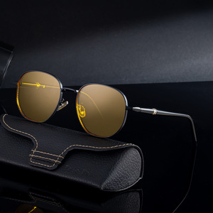 Lunettes de soleil carrées Polo Haus pour hommes, verres PC UV400, monture en métal et plastique, style extérieur, protection solaire - Product Image 4