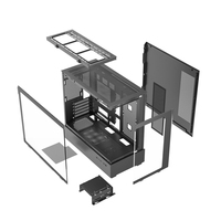 Custom Full View White Aluminum Alloy Mid Tower PC Computer Case Micro ATX Support Fish Tank Design Tempered Glass Front for