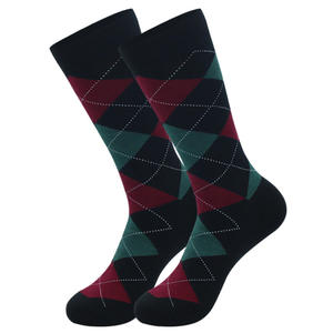 Venta al por mayor a granel de los hombres sobre la pantorrilla calcetines de vestir de gran tamaño EE. UU. 10-13 Polka Dot <span class=keywords><strong>Dark</strong></span> Stripes Calcetines de negocios para los hombres - Product Image 3