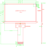 Panneau antibrouillard LCD pour projecteur, écran 4 "HD, IPS TFT, 1280x720, 720P, sans rétro-éclairage, LVDS, 30 broches, 3.97 pièces