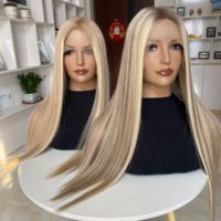 Perruque Lace Front HD en Cheveux Humains Vierges Européens, Russes et Ukrainiens, Couleur Blonde avec Mèches, Certifiée Casher Juive, pour Femmes Souffrant de Perte de Cheveux