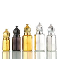 Bouteille de Parfum Mini en Verre Recyclable 3ml 6ml 9ml 12ml, Carrée, pour Huile Essentielle, Parfum Musc Or de Dubaï, à Bille, Vaporisateur