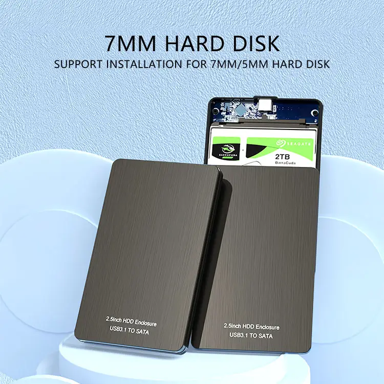 New 2.5 Inch SATA HDD Case To Sata USB 3.0 SSD HD Hard Drive Disk External Storage Enclosure Box With USB 3.0 Cable