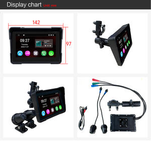 Pantalla de vídeo lelv para motocicleta de <span class=keywords><strong>5</strong></span> <span class=keywords><strong>pulgadas</strong></span> inalámbrica Apple Carplay Android Auto navegación portátil Gps Ipx7 pantalla impermeable - Product Image 6